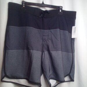 Old Navy Swim Trunks Shorts 40 Men UPF 40 Pocket Black Gray